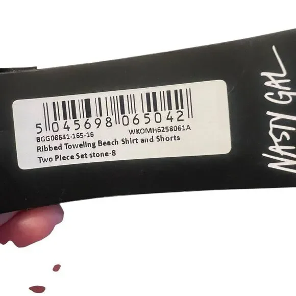 NWT! Nasty gal ribbed 2 piece towel set‎ in stone - Picture 5 of 12